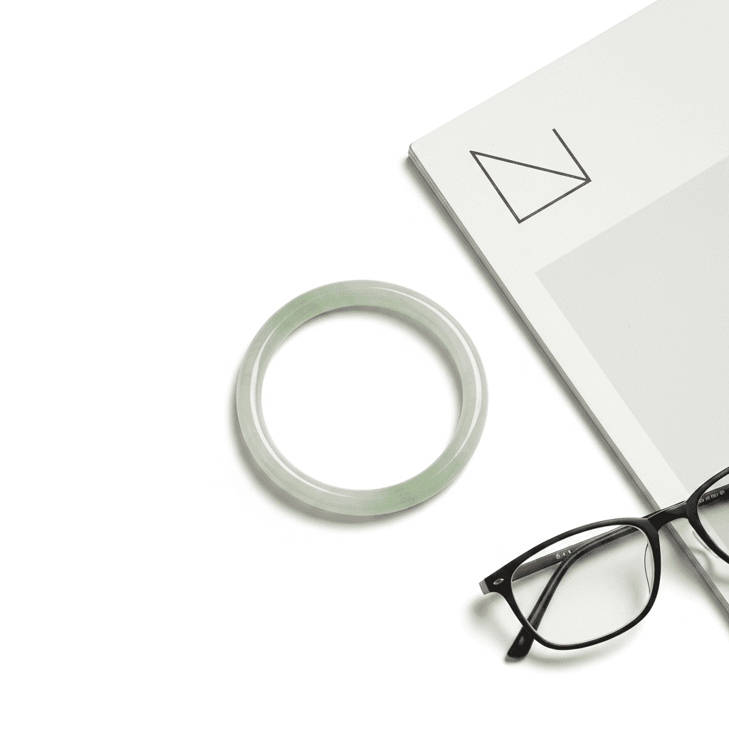 Natural Green Jade Bangle (52mm)