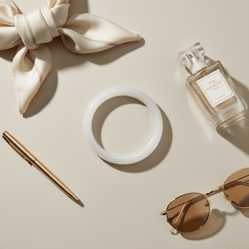Natural White Moonstone Bangle (60mm)