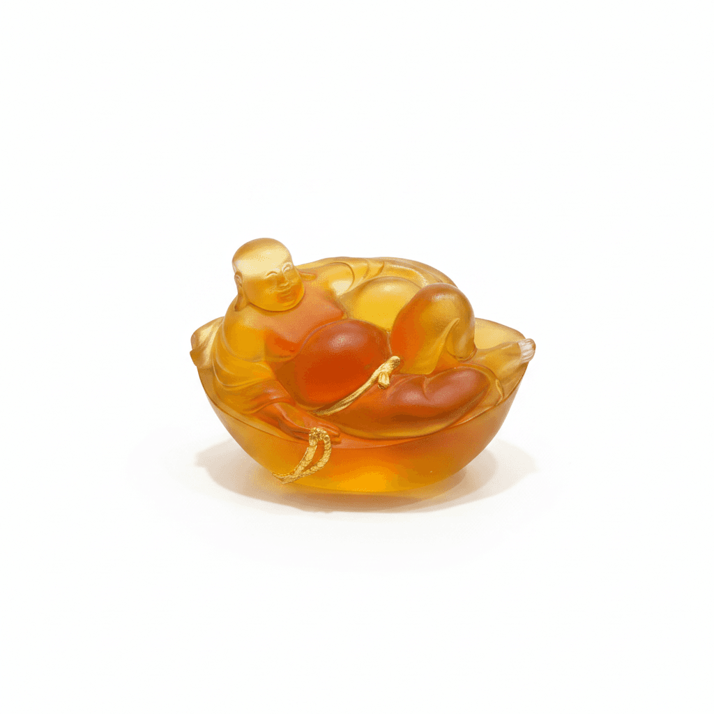 Laughing Buddha of Wealth (Liuli Crystal Art)