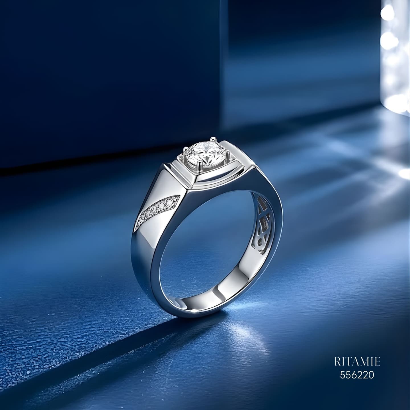 The Urban Sovereign Silver Moissanite Ring 556220