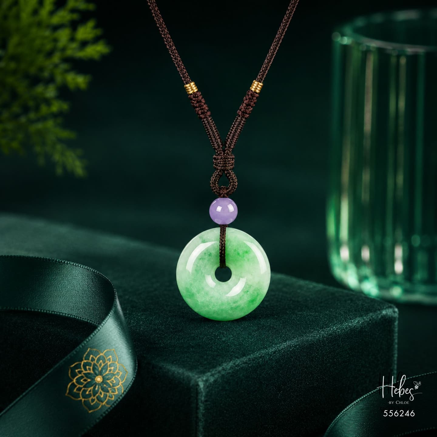 Imperial Green Floating Myanmar Jadeite Peace 556246 -17mm