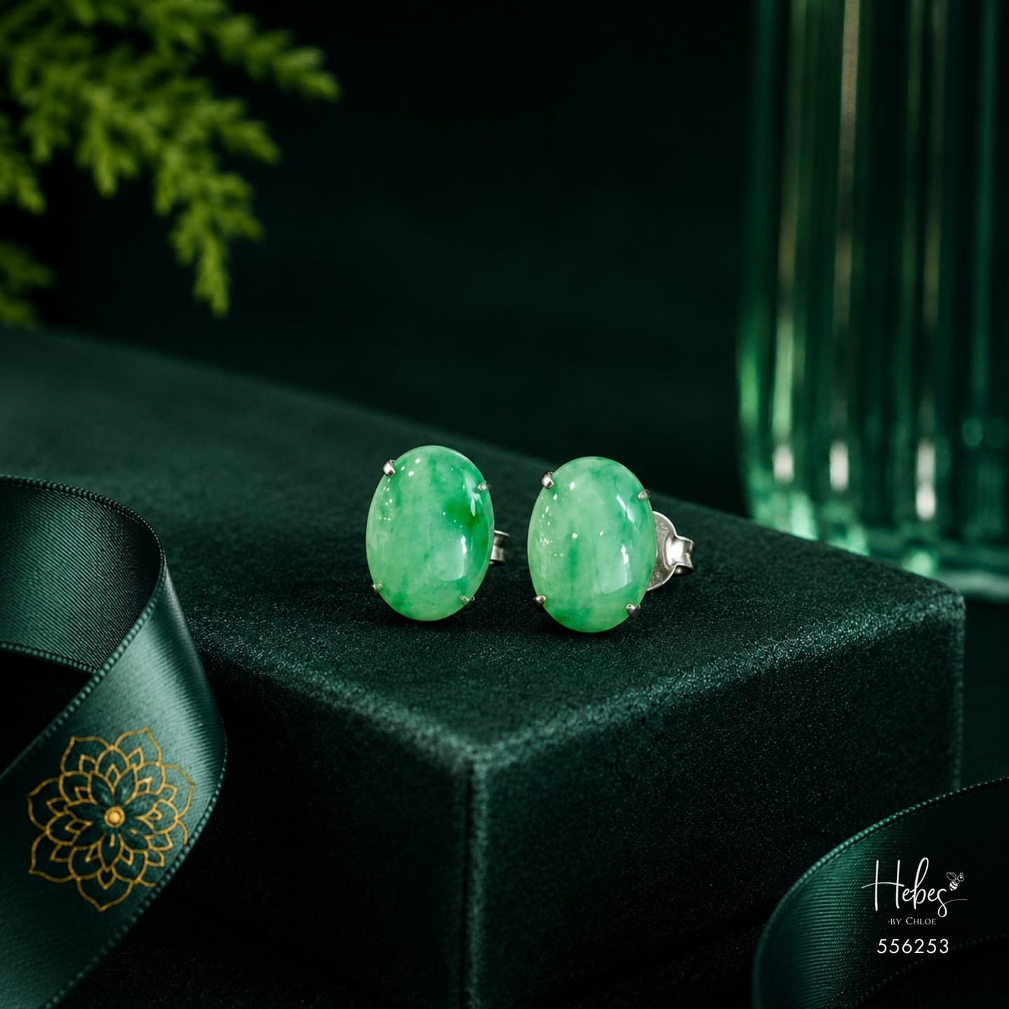 Natural Burmese Jadeite Myanmar Earrings 556253