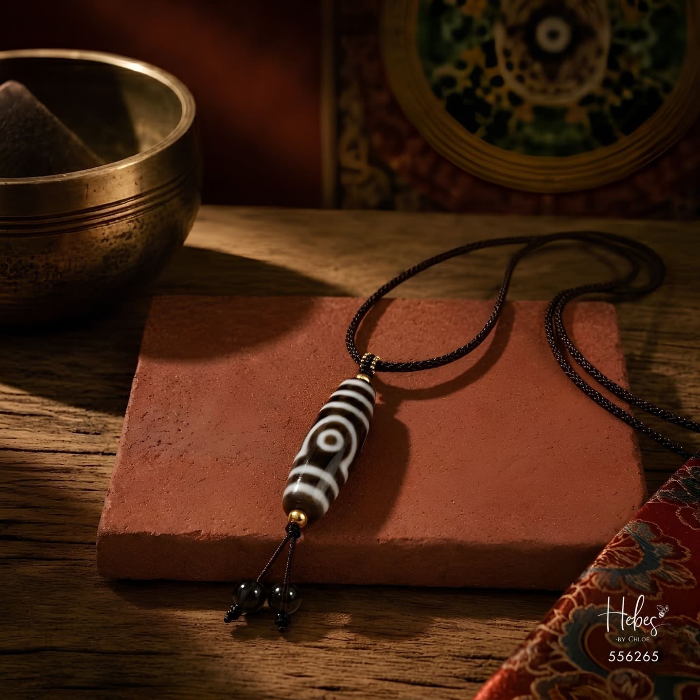The Destiny Bond Ancient Tibetan 2-Eye Dzi Pendant 556265