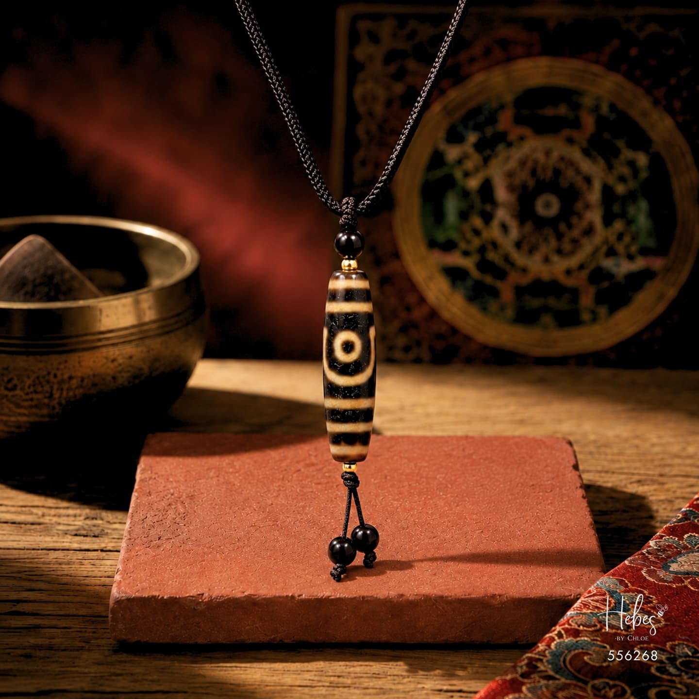 The Sacred Union Tibetan 2-Eye Dzi Pendant 556268