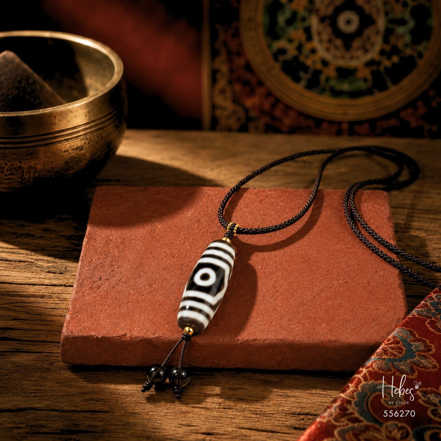 The Imperial Dzambala Tibetan 3-Eye Dzi Pendant 556270