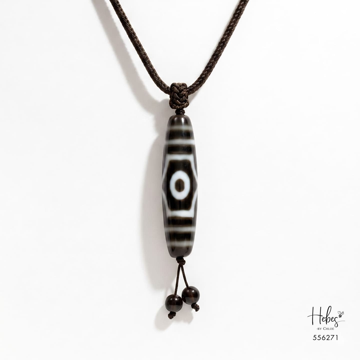 The Golden Wealth Tibetan 3-Eye Dzi Pendant 556271