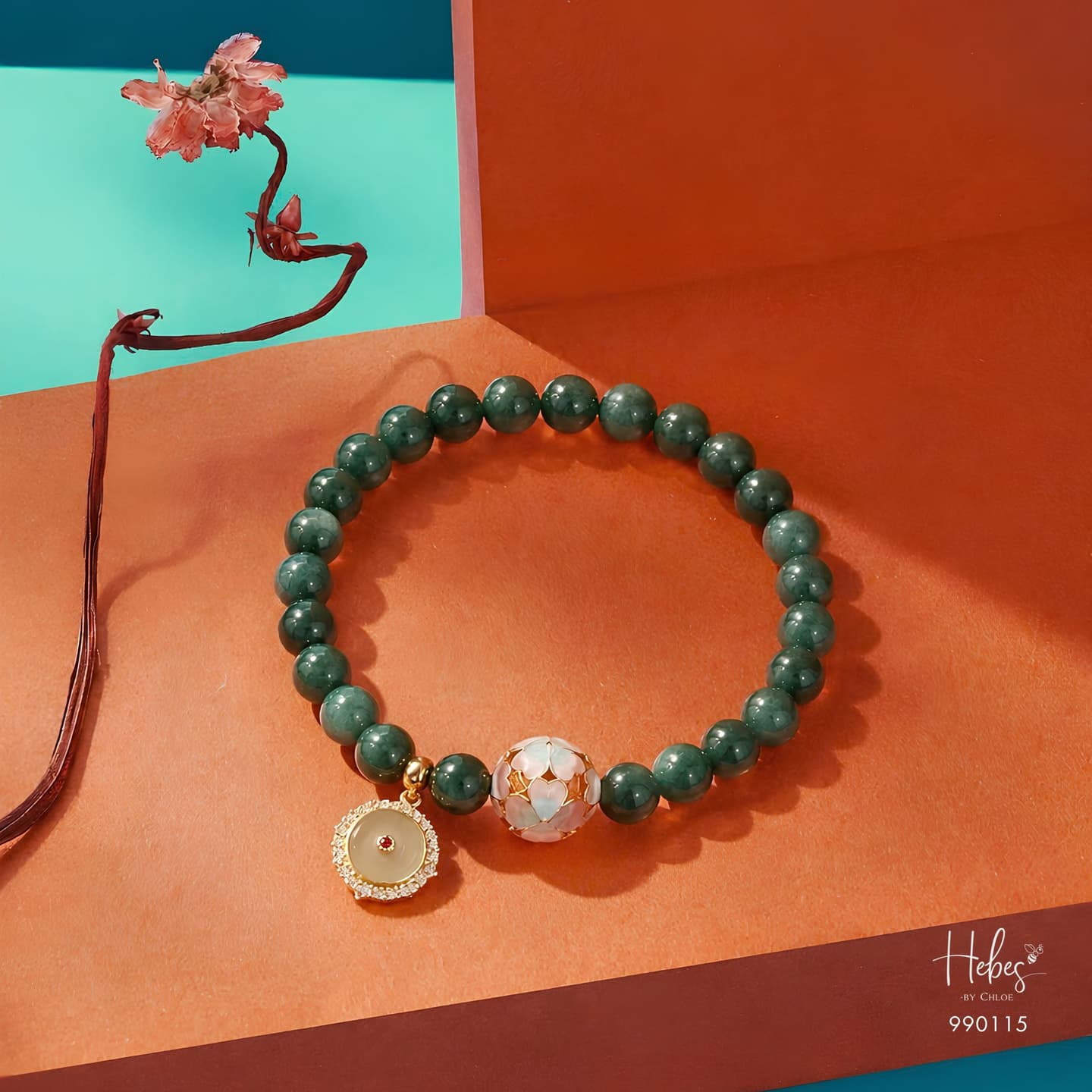 Turquoise Flower Ball Bracelet 990115