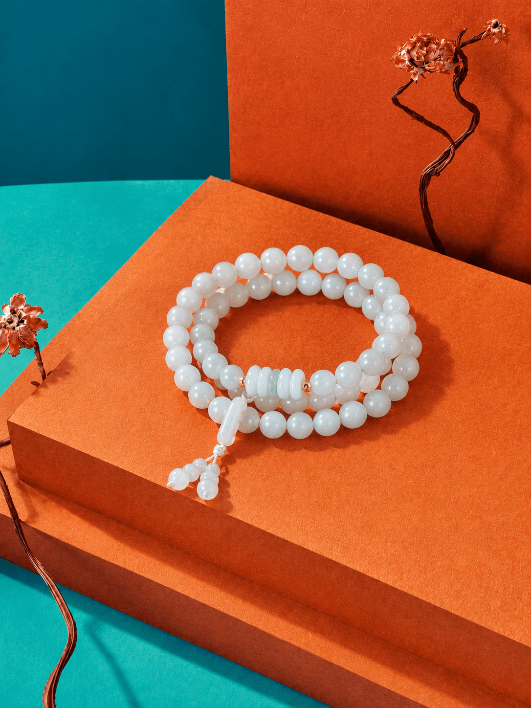 White Jade Lucky Coin Bracelet 990116