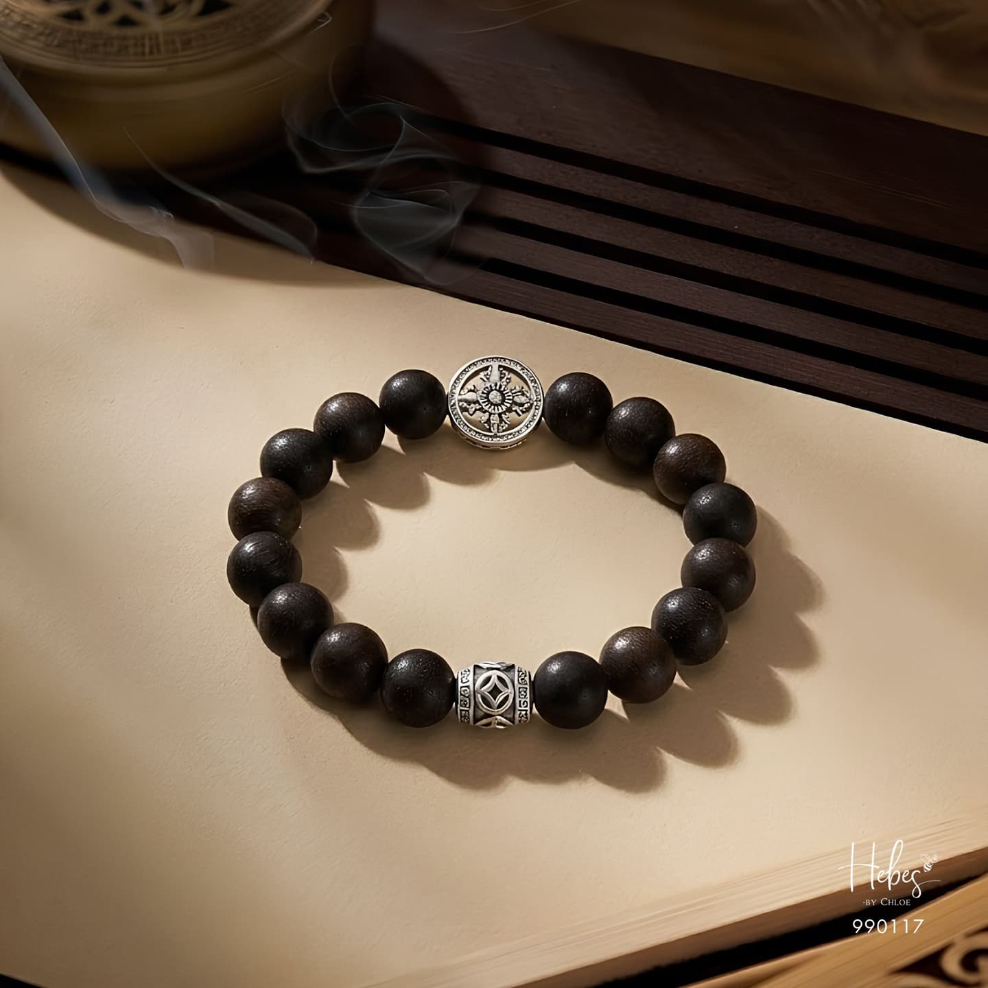 Vietnamese Rare Agarwood Lucky Wheel Bracelet - 990117