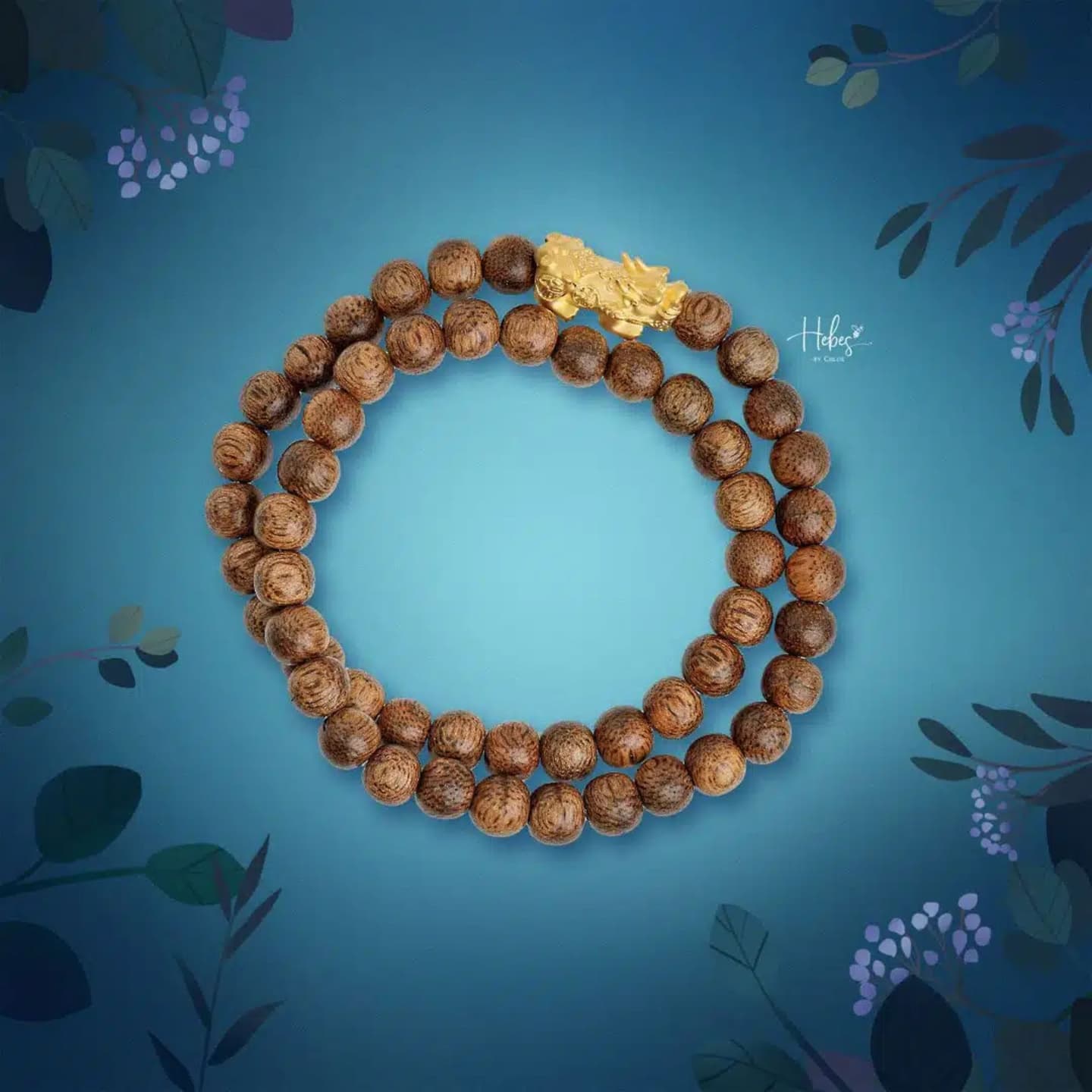 Vietnamese 108 Beads Agarwood Pixiu Dragon Charm Bracelet HC2369