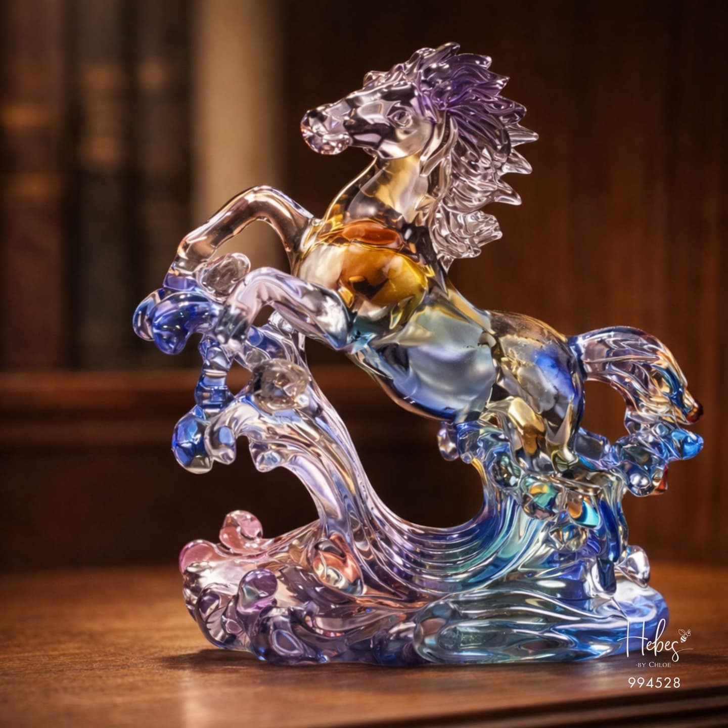 Crystal Feng Shui Twin Horses of Progress Statue 994528