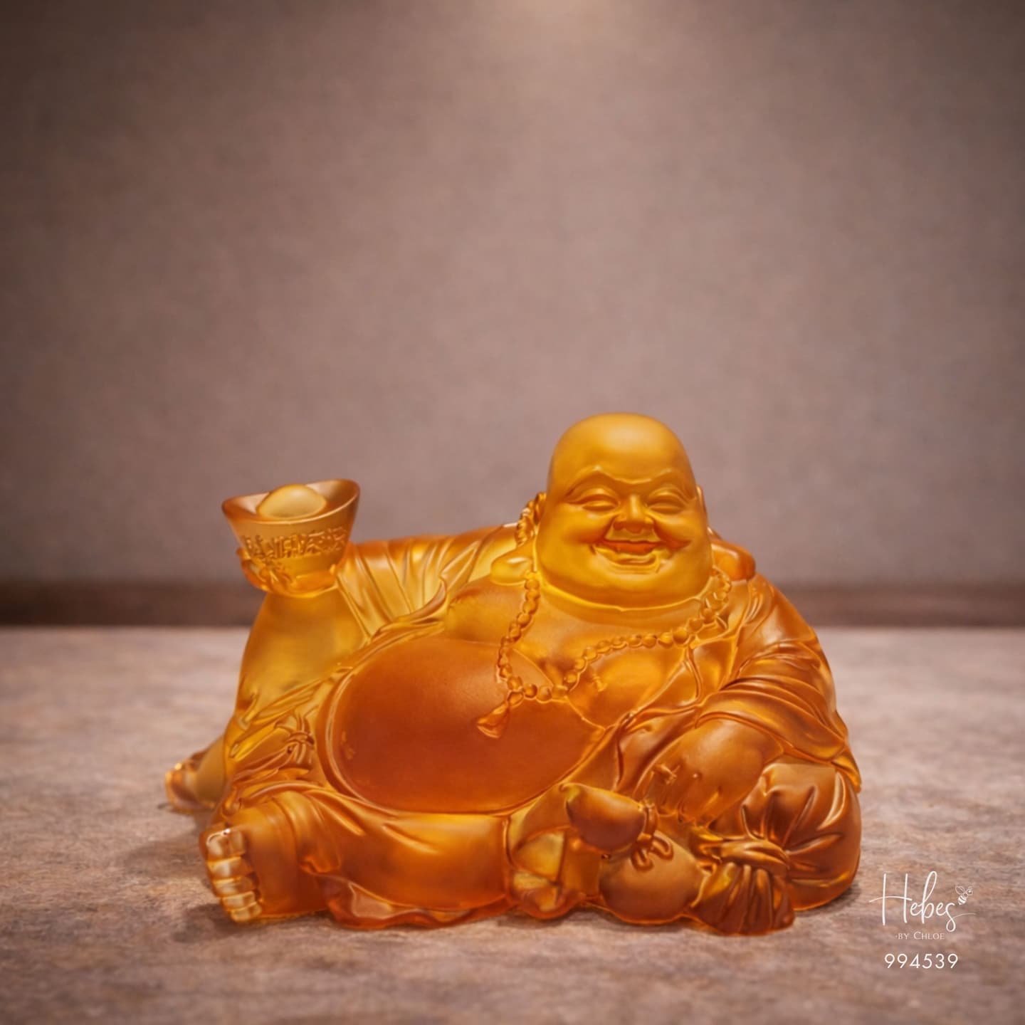 Crystal Feng Shui Laughing Buddha of Prosperity Statue 994539