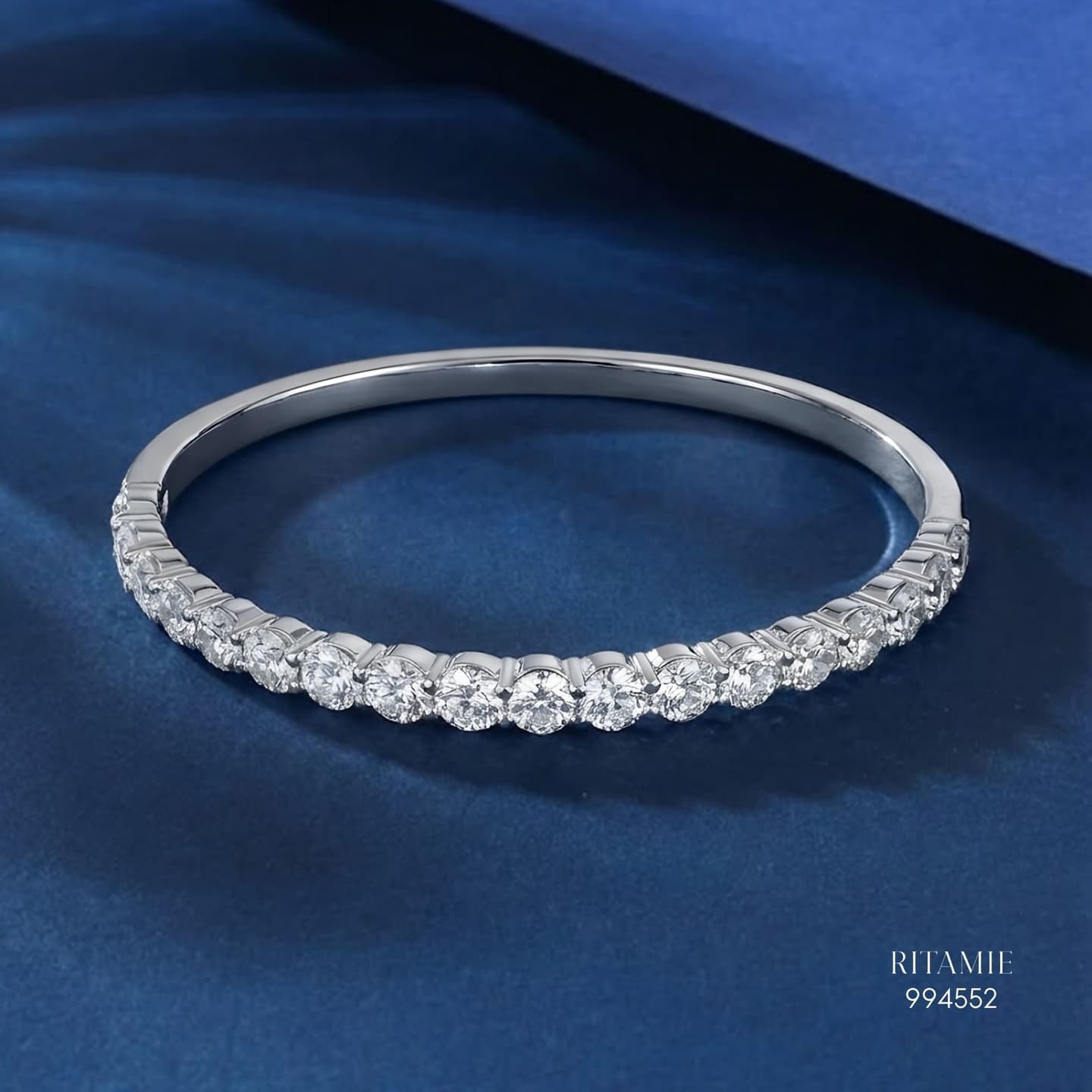 The Eternal Radiance Moissanite Silver Bangle 994552