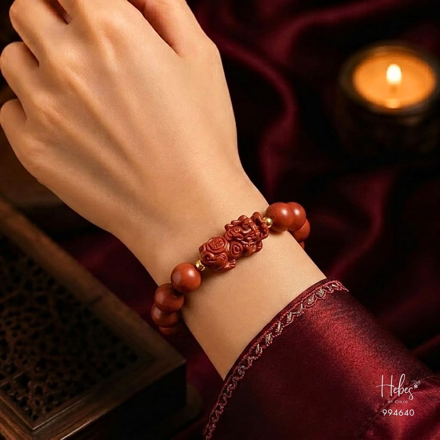 Big Pixiu Cinnabar Bracelet (10mm) 994640