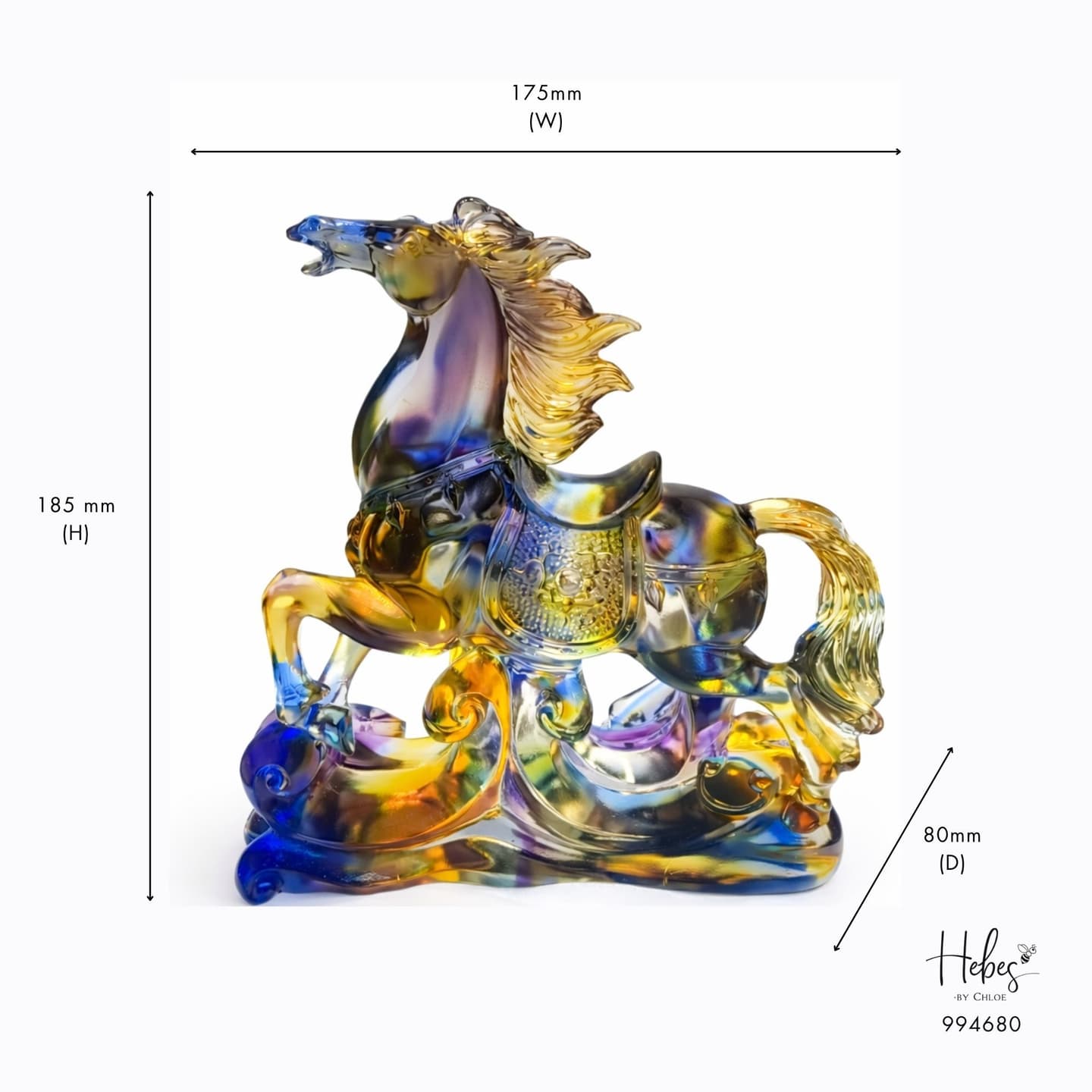 Crystal Fengshui Rising Horse Statue 994680