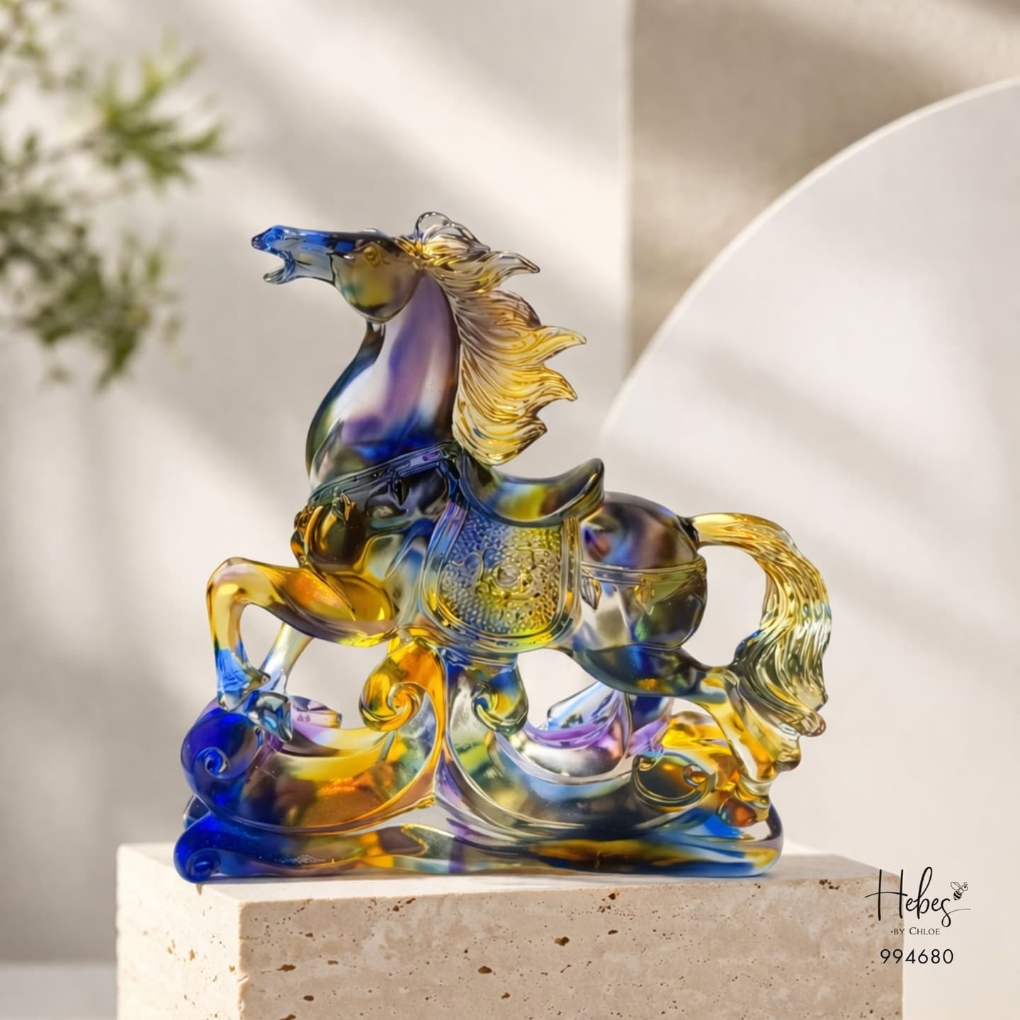 Crystal Fengshui Rising Horse Statue 994680