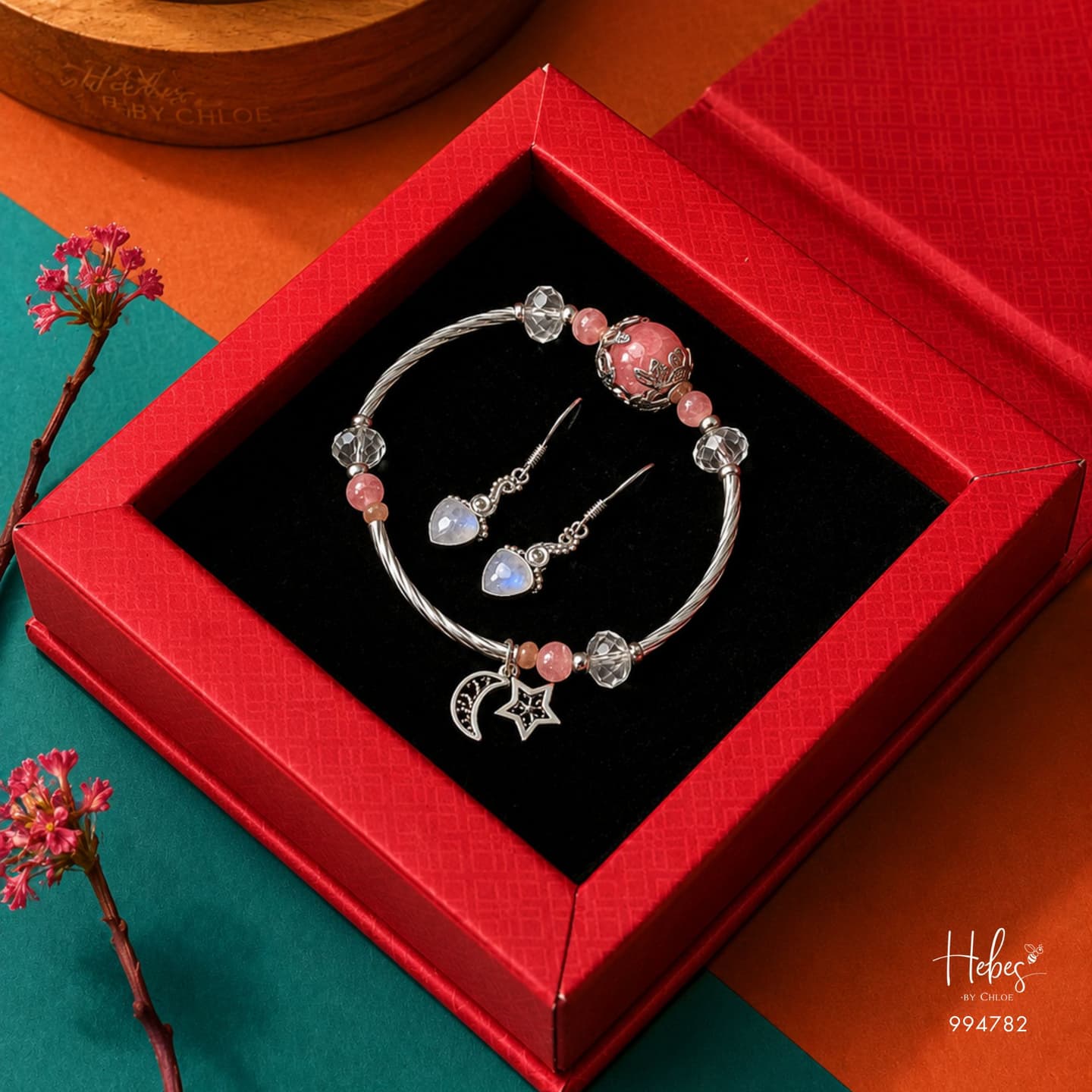 Infinite Joy Rhodochrosite & Moonstone Set 994782