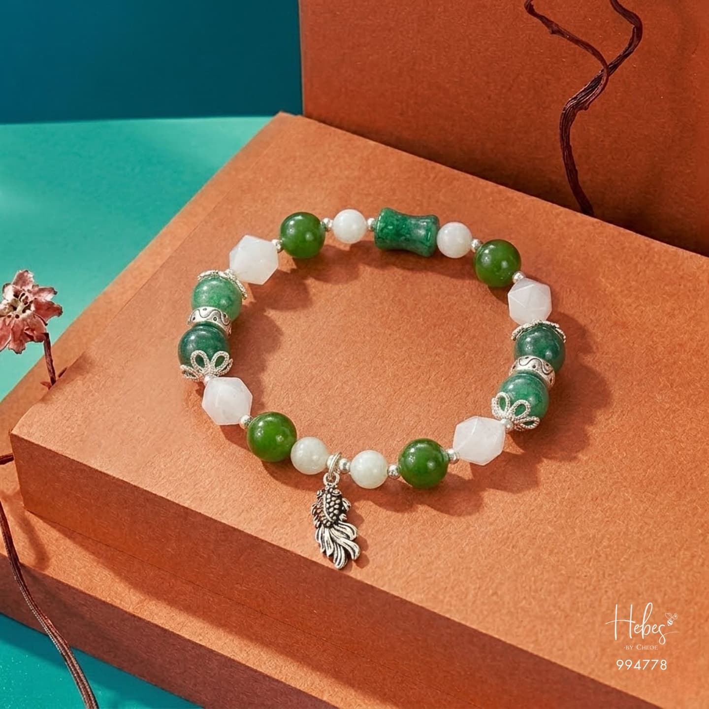 Sacred Oasis Green Strawberry Quartz Bracelet 994778