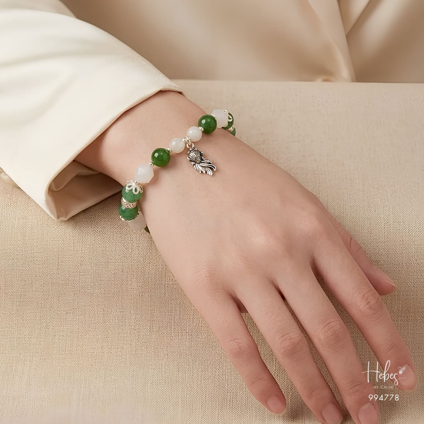 Sacred Oasis Green Strawberry Quartz Bracelet 994778