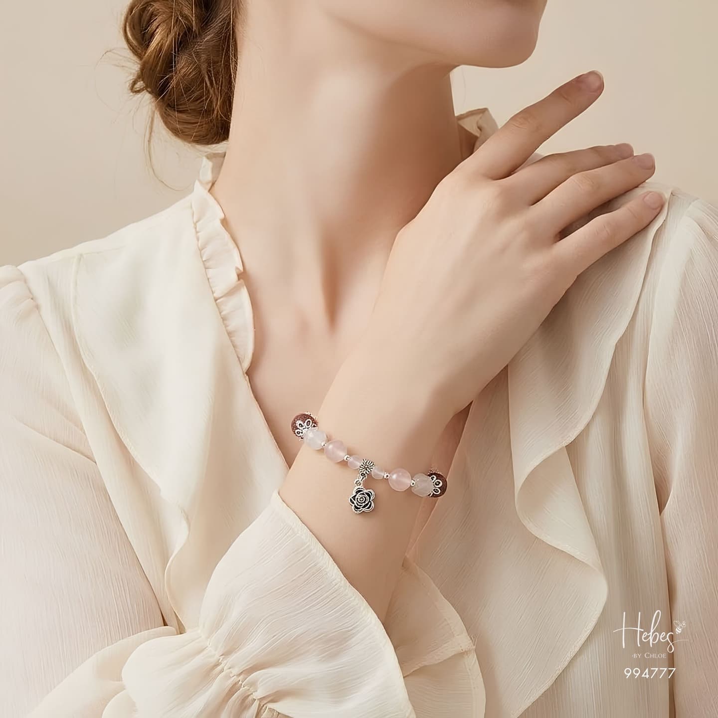 Radiant Devotion Rose Strawberry Quartz Bracelet 994777
