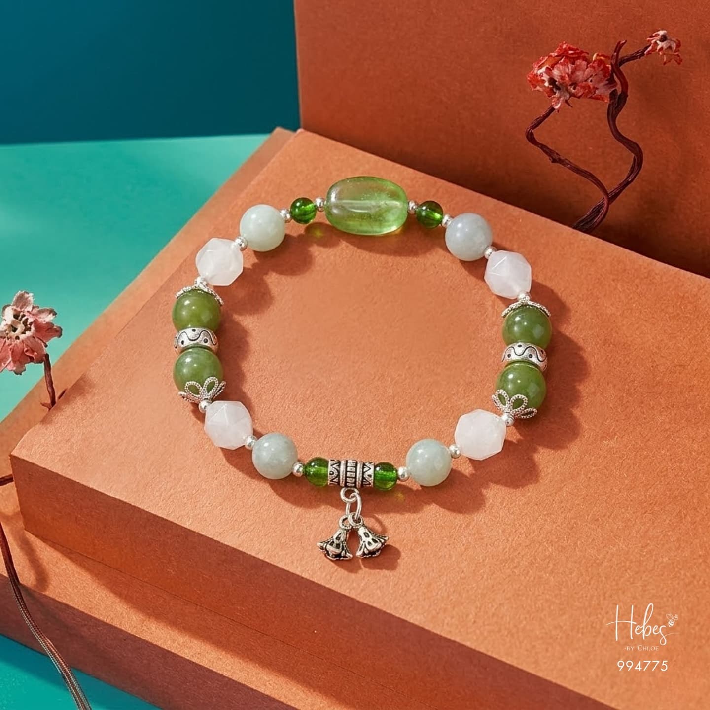 Serene Horizon Jade & Ginkgo Charm Bracelet 994775