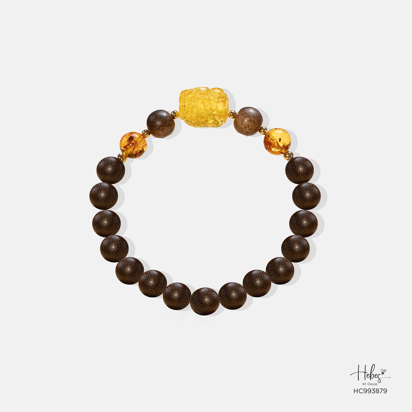 Vietnamese Agarwood Pixiu Dragon Amber Bracelet (8mm) - 993879