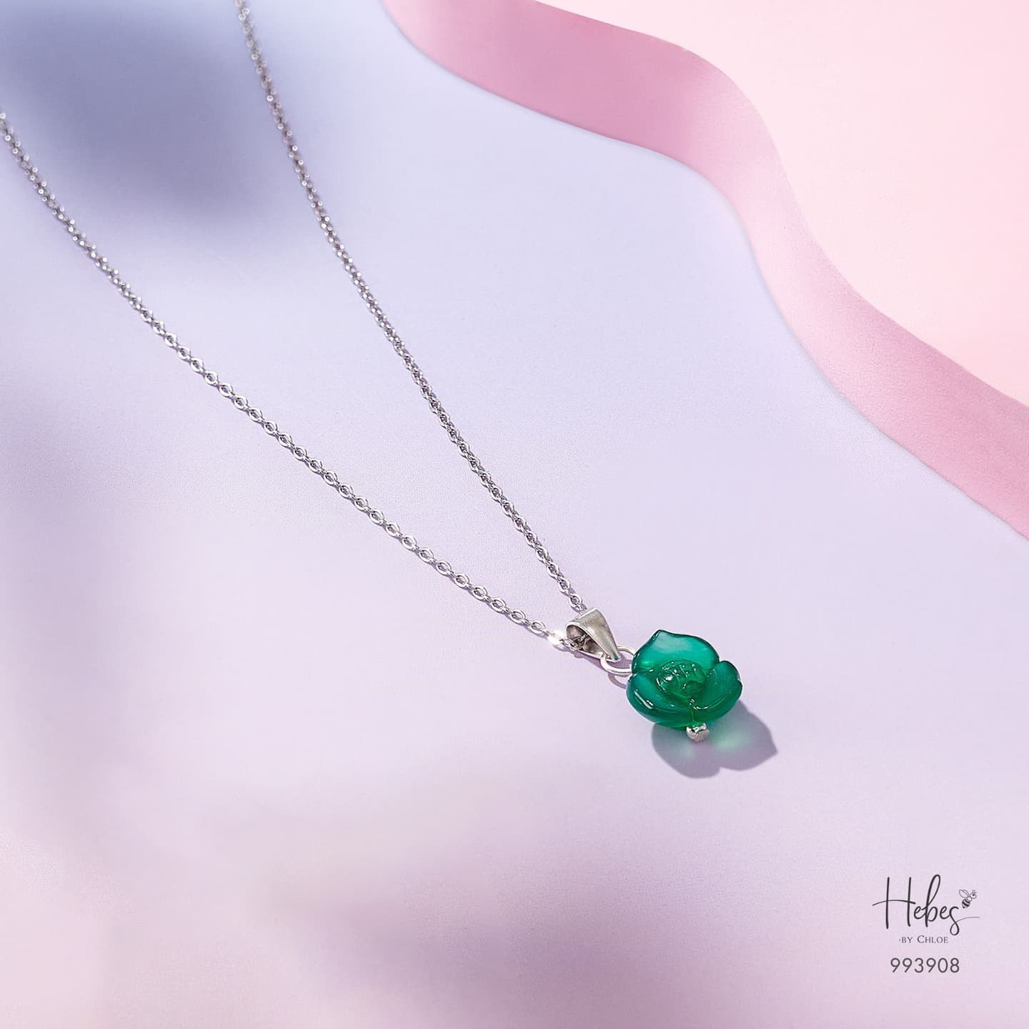 Green Agate Peony Necklace 993908