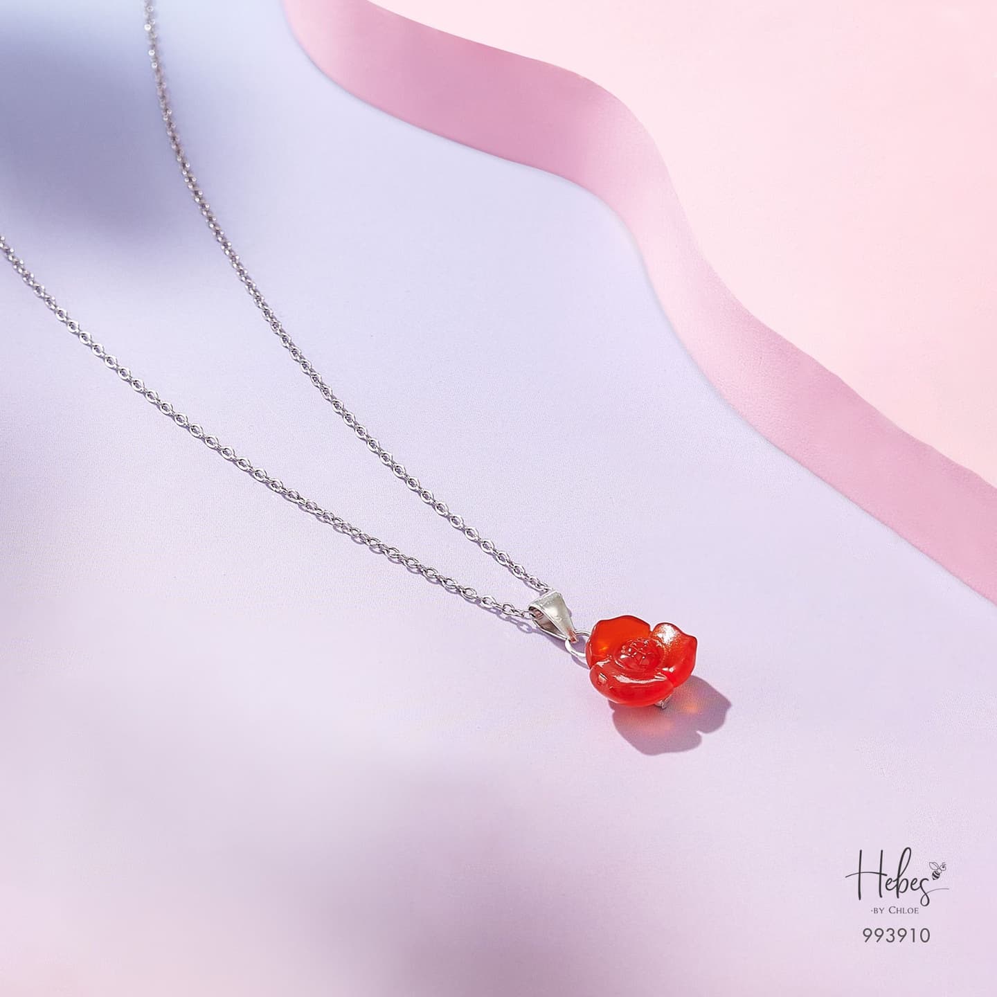 Red Agate Peony Necklace 993910