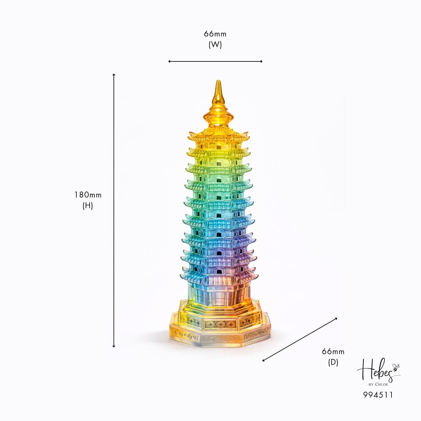 Crystal Feng Shui Wenchang Pagoda Statue 994511