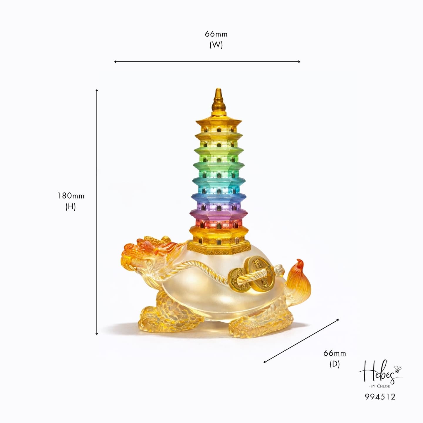 Crystal Feng Shui Feng Shui Dragon Turtle Wenchang Pagoda Statue 994512