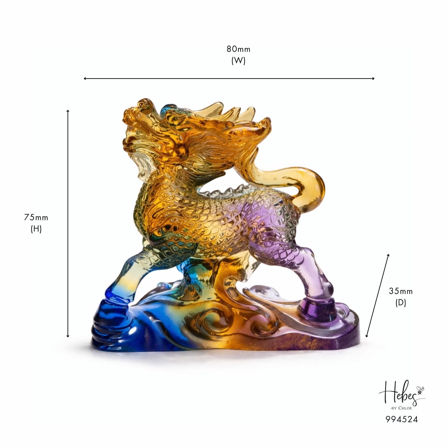 Crystal Feng Shui Qilin Guardian Statue 994524
