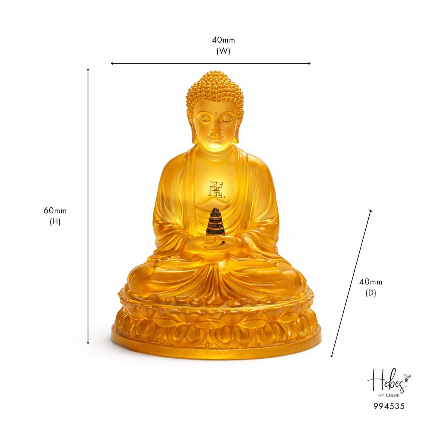 Crystal Feng Shui Buddha on Lotus Throne Statue 994535