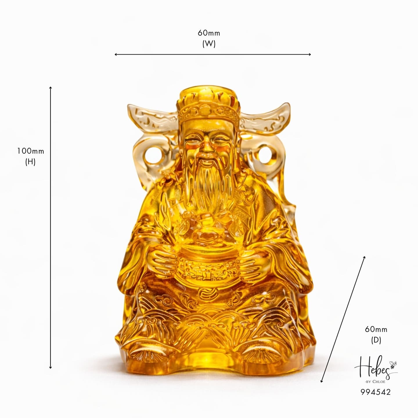 Crystal Feng Shui Golden Tiger God of Wealth Statue 994542