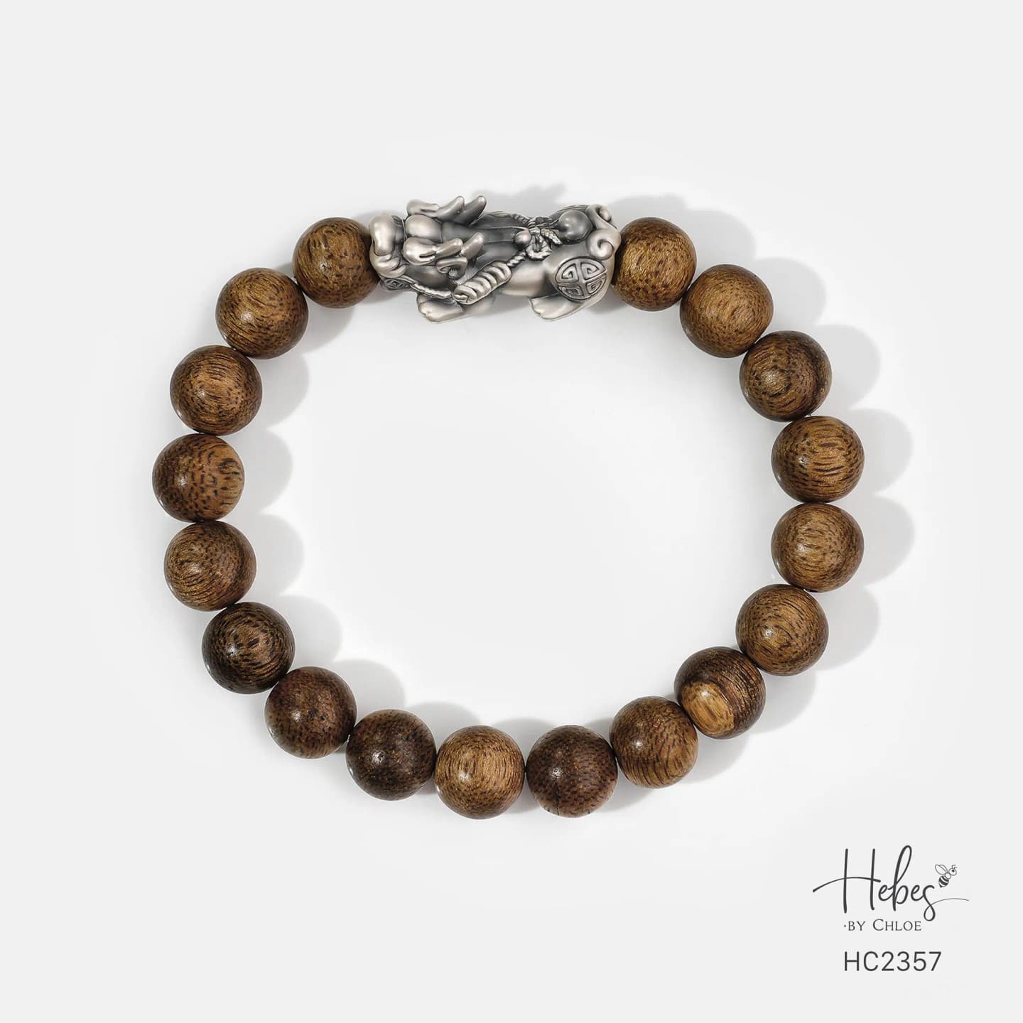 Vietnamese Agarwood Pixiu Dragon Charm Bracelet HC2357