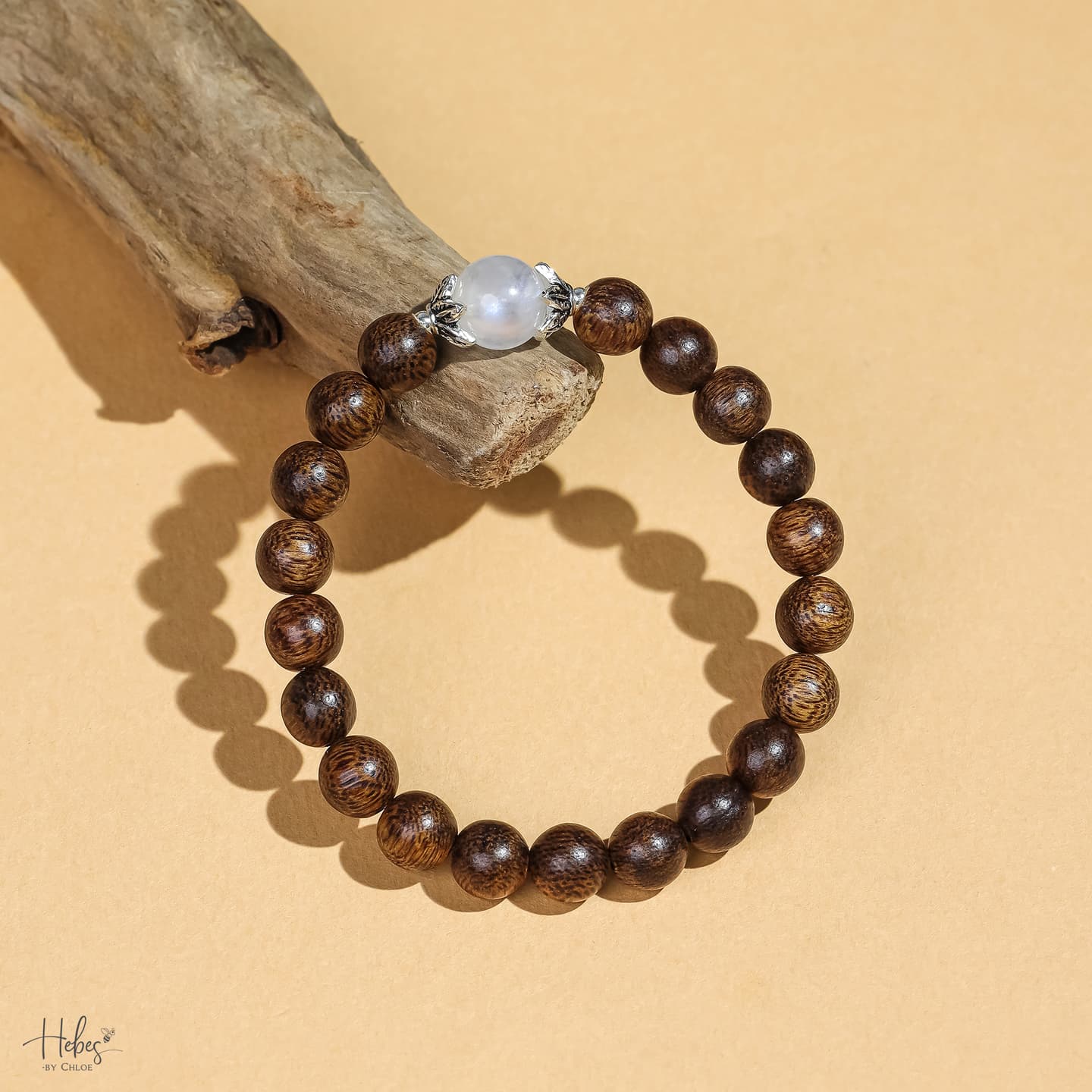 Vietnamese Agarwood Moonstone Bracelet HC2335