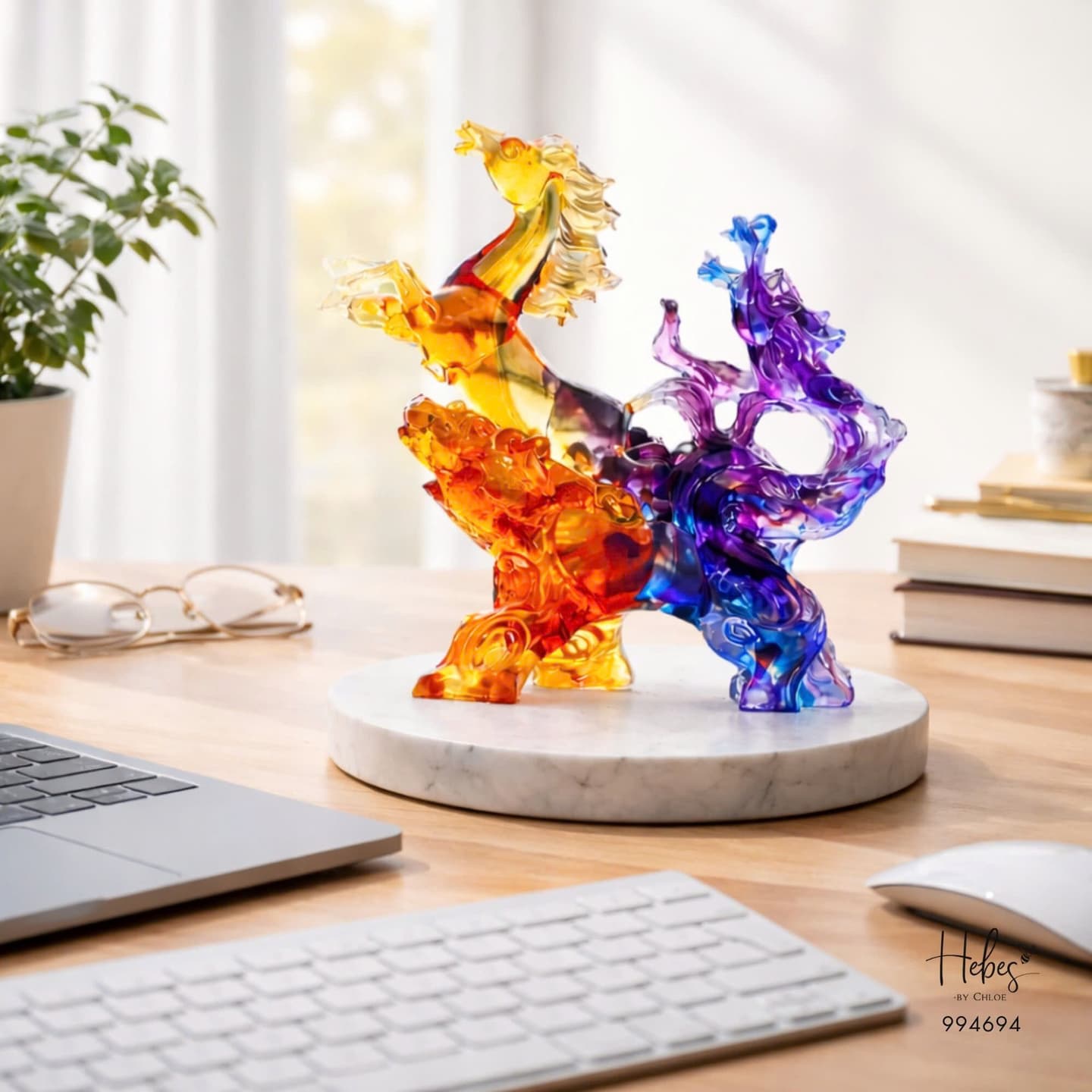 Crystal Fengshui Horse of Process Statue 994694