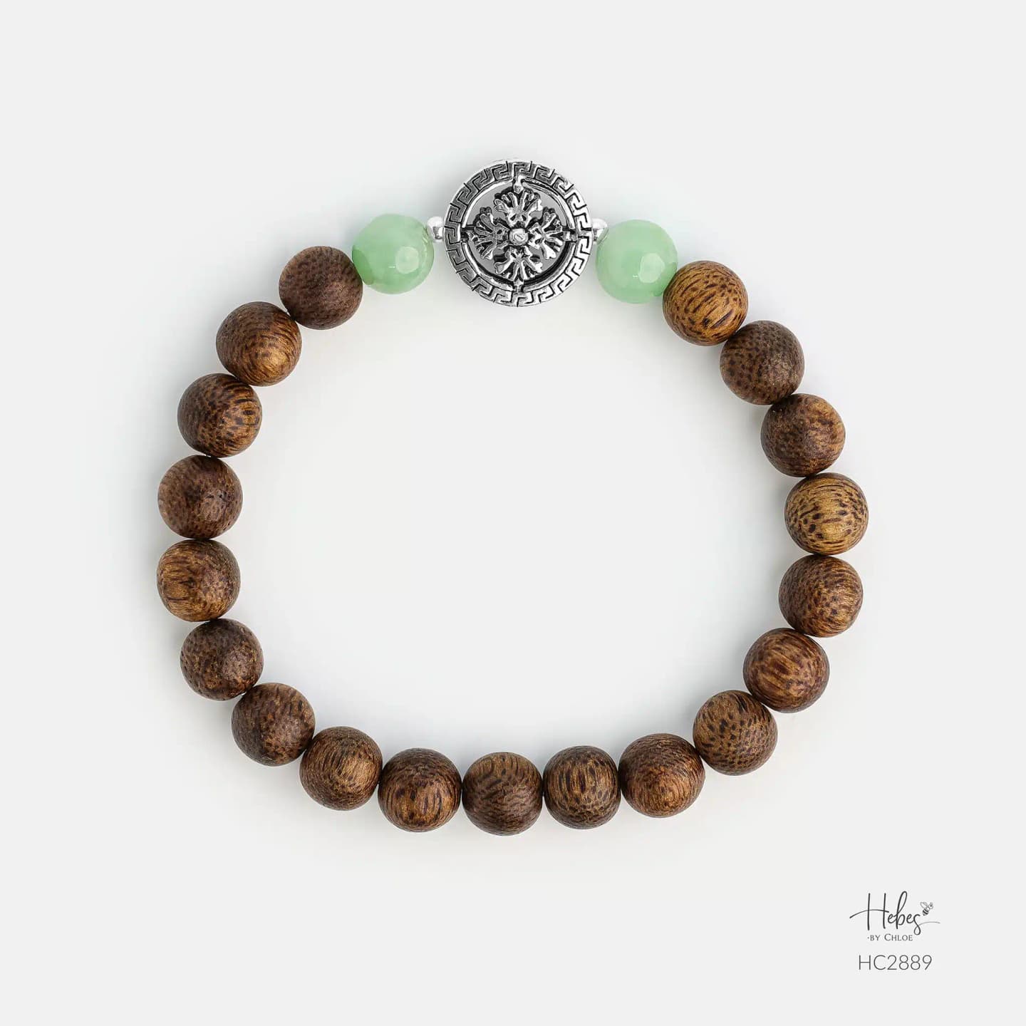 Vietnamese Agarwood Jade Flower Charm Bracelet HC2889