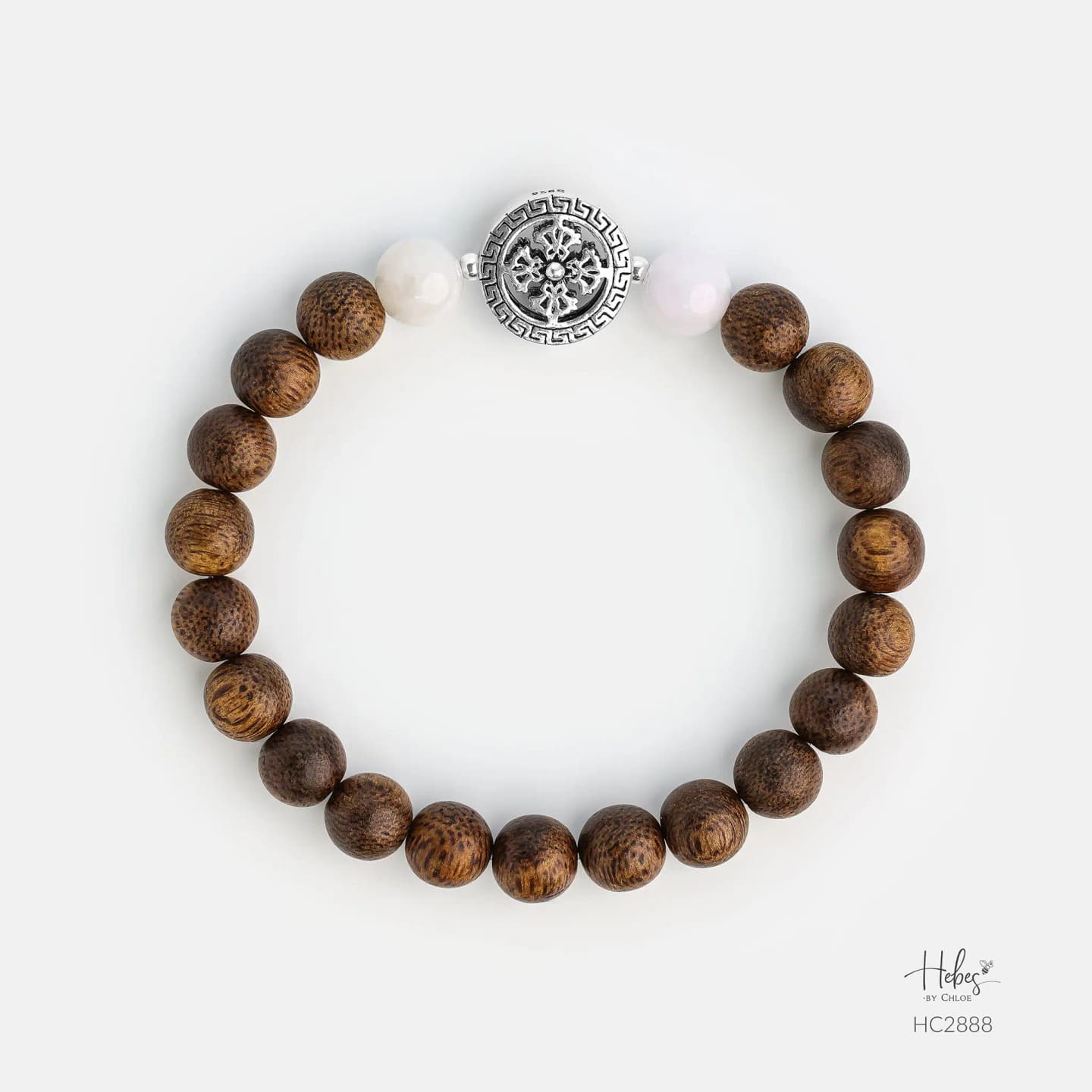 Vietnamese Agarwood Moonstone Flower Bracelet HC2888