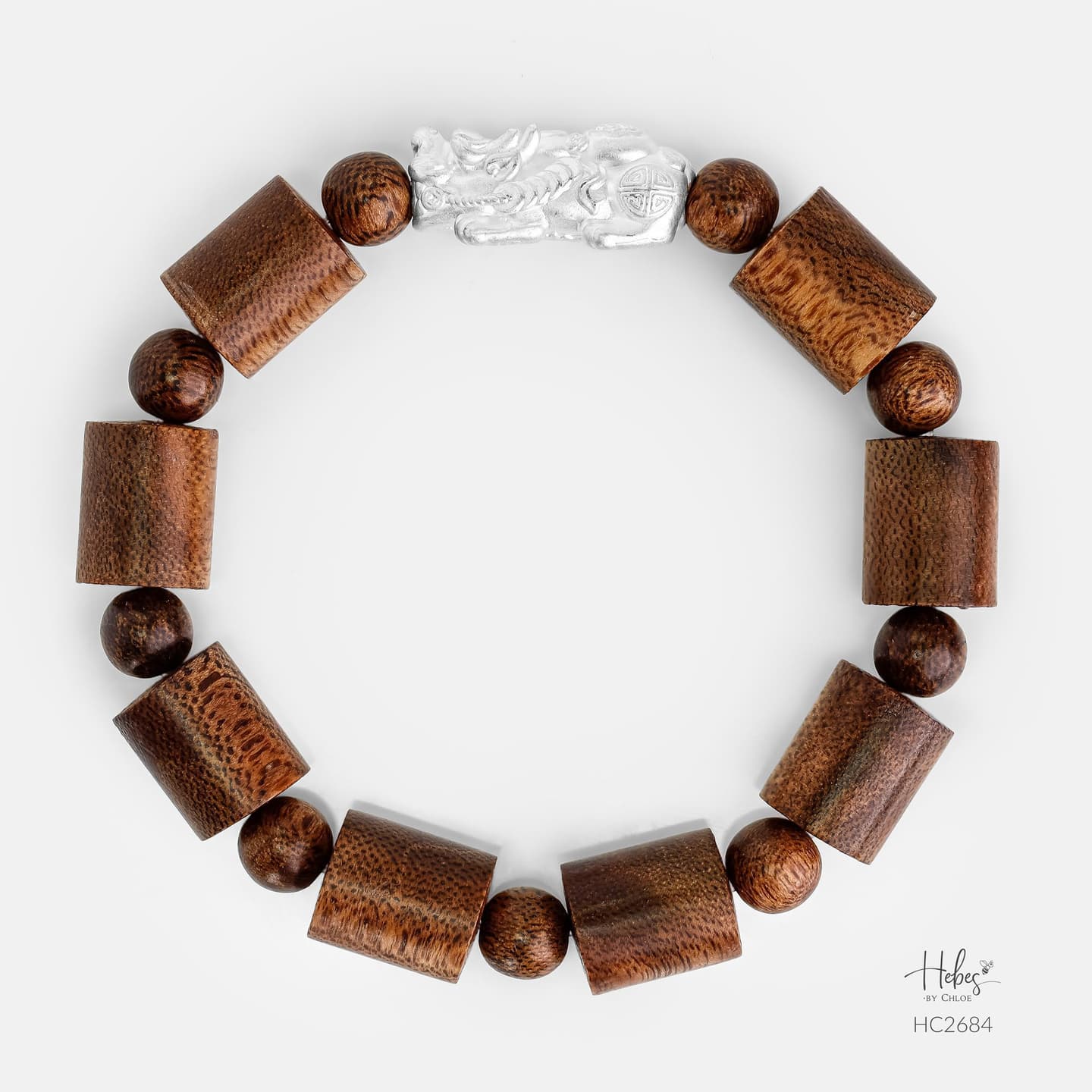 Vietnamese Bottle Groud Agarwood Pixiu Dragon Charm Bracelet HC2684