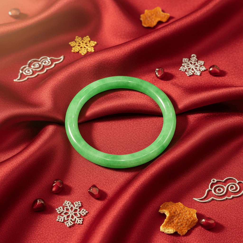 Translucent Jade Bangle Bracelet (53mm)