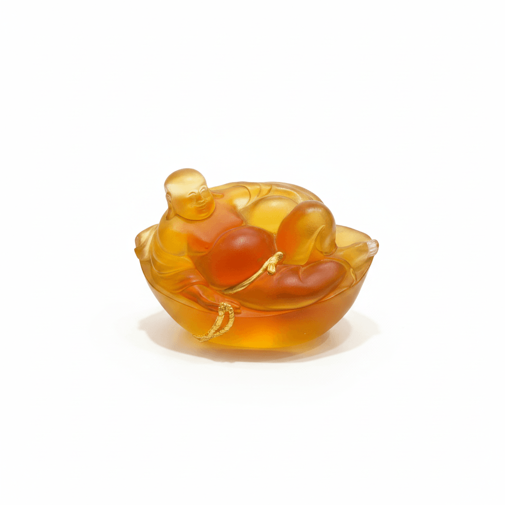 Laughing Buddha of Wealth (Liuli Crystal Art)