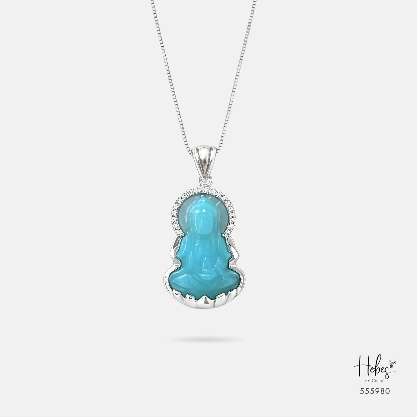 Guanyin Aquamarine Pendant  555980