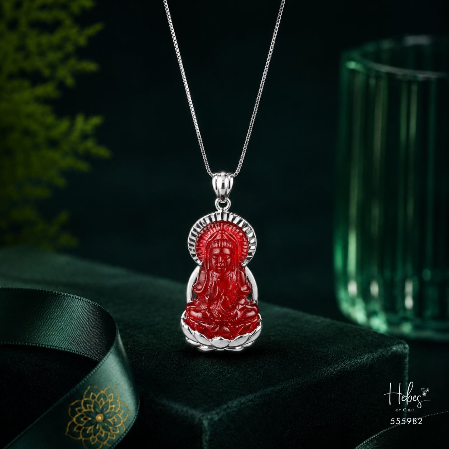 Guanyin Red Agate Pendant 555982