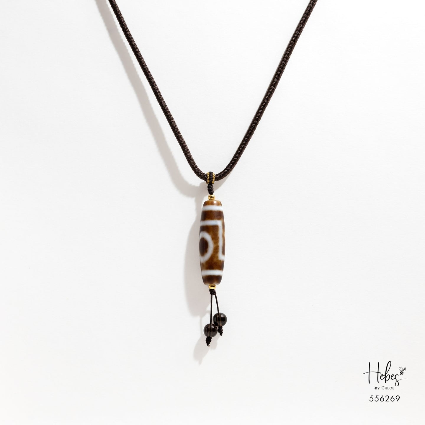 The Eternal Soulmate Tibetan 2-Eye Dzi Pendant 556269