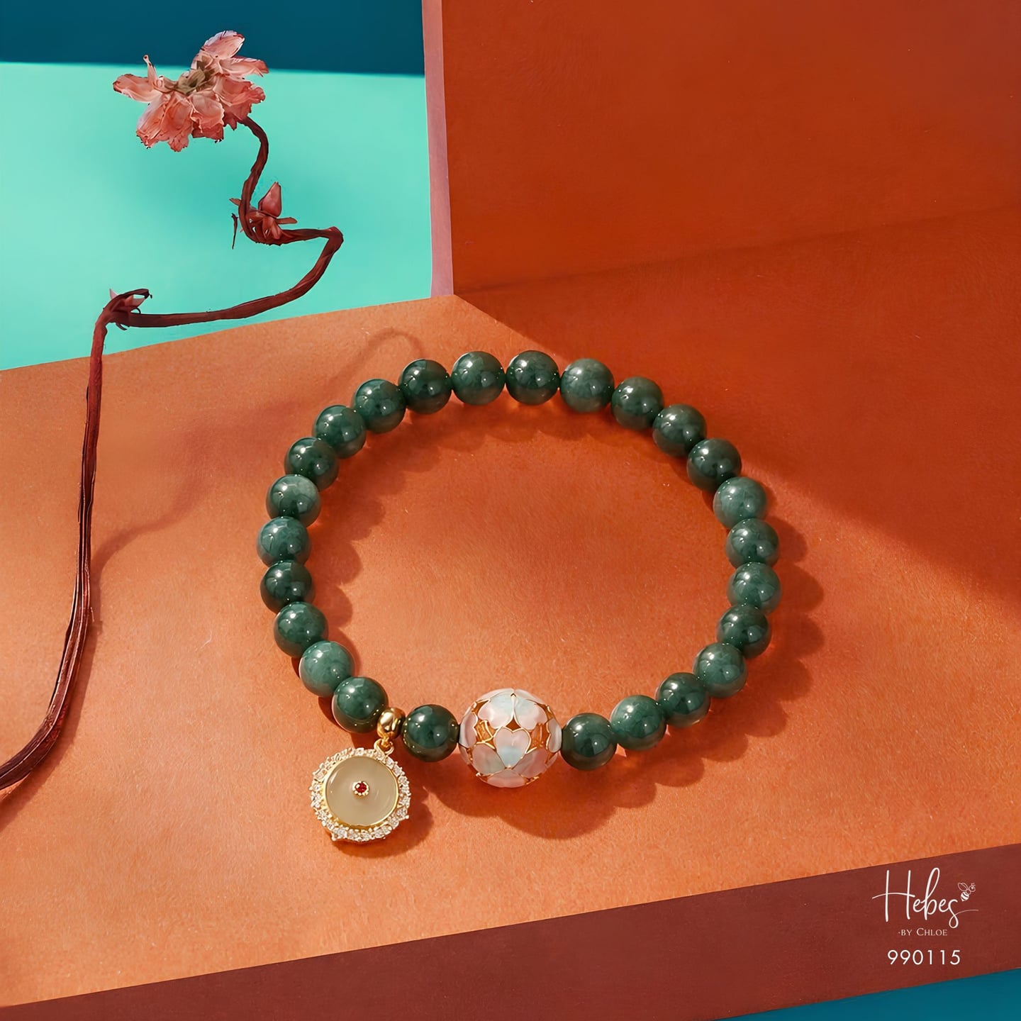 Turquoise Flower Ball Bracelet 990115