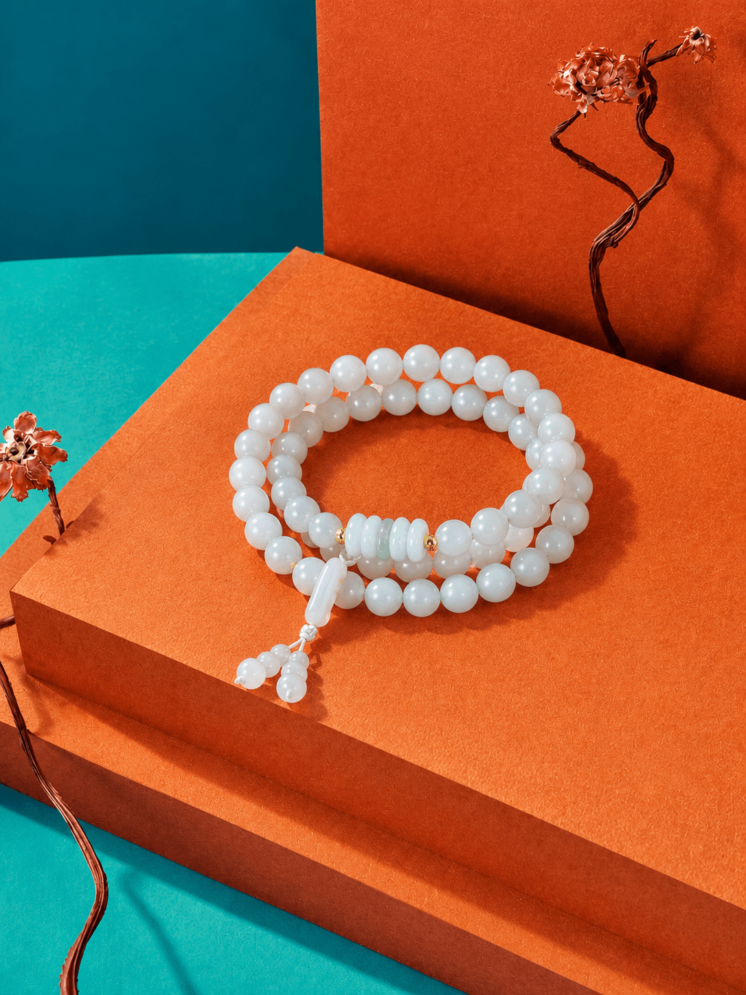 White Jade Lucky Coin Bracelet 990116