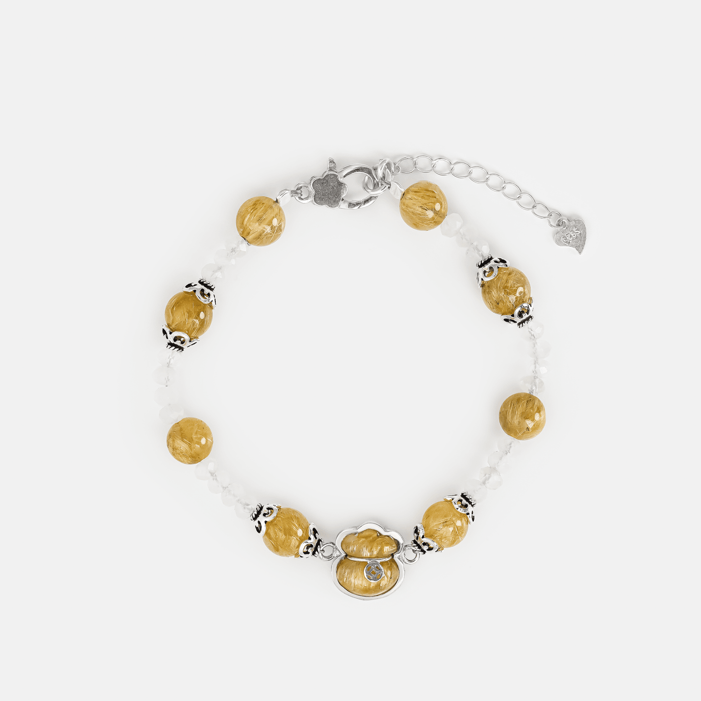 Yellow Rutilated Quartz  Bracelet