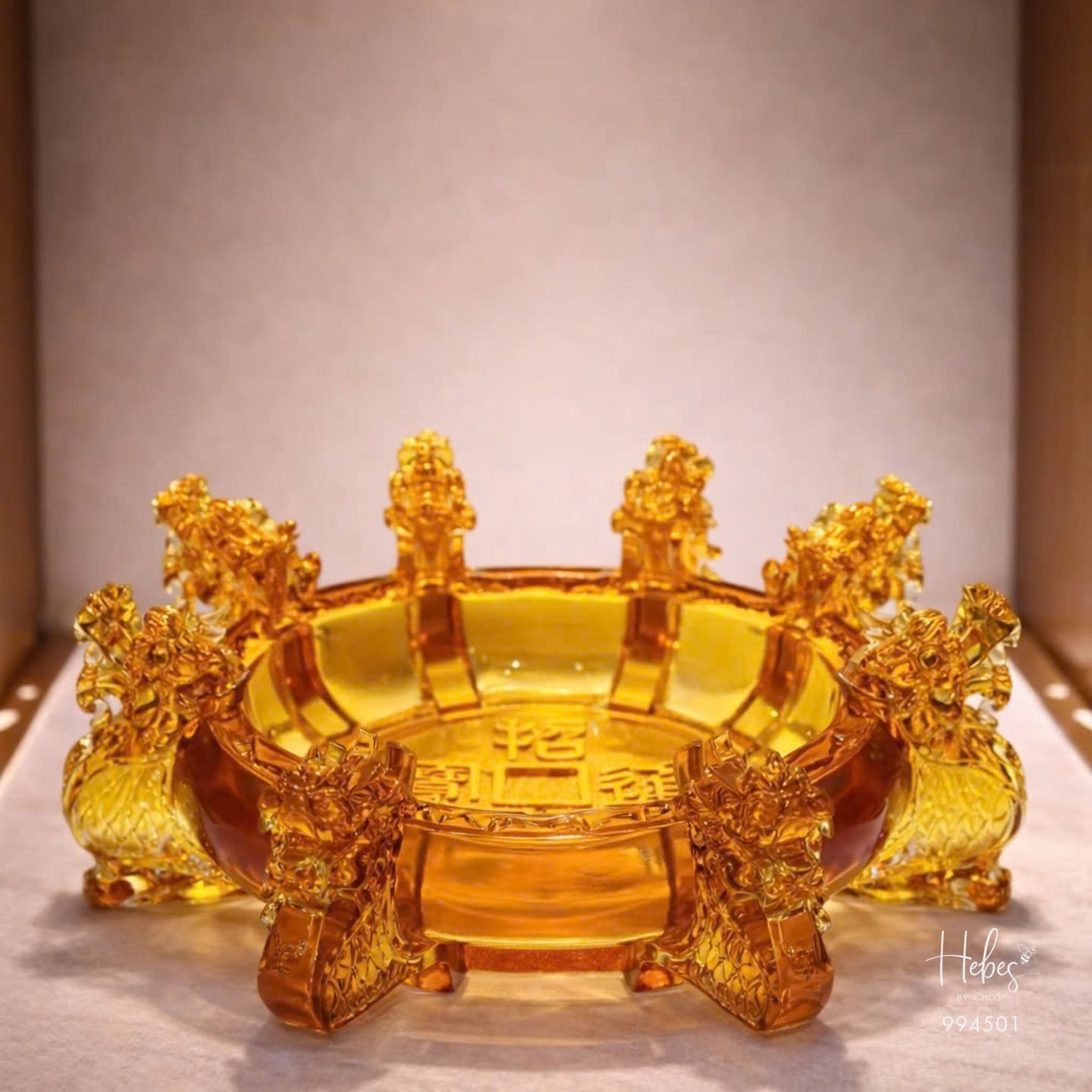 Crystal Feng Shui Eight Dragons Wealth Statue 994501