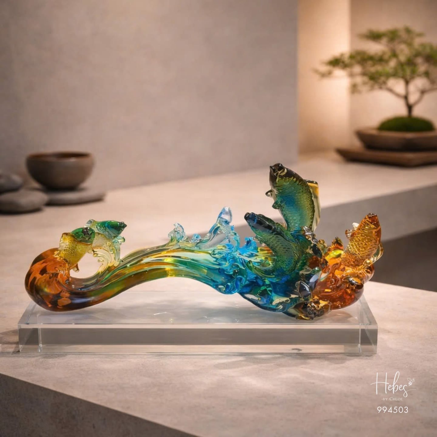 Crystal Feng Shui Dragon Fish Prosperity Statue 994503