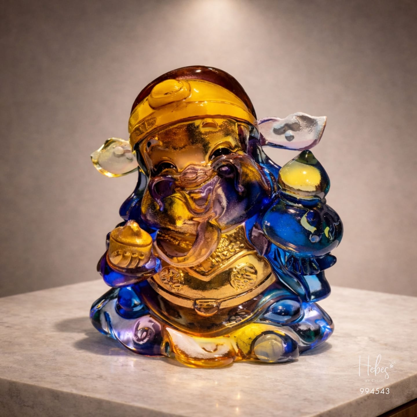 Crystal Feng Shui Five-Color God of Wealth Statue 994543